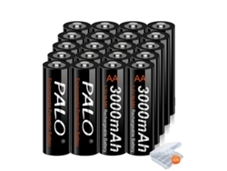 Pilas AA recargables, 100% originales, capacidad de 3000 mAh, precargadas, 1,2 V, 20 unidades (OEM)