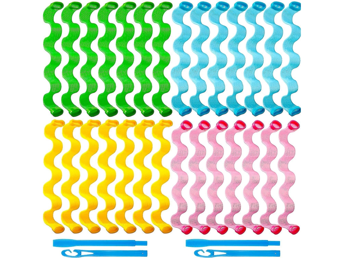 28 Rizos De Pelo Espiral, Rizadores Sin Calor Para Pelo Largo Con Ganchos De Estilo