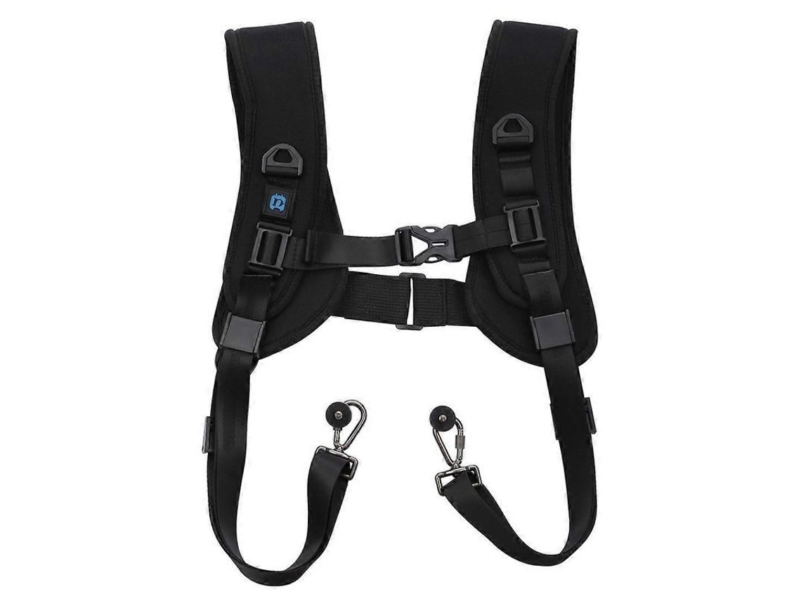 Arnés De Hombro Doble Quick Release Con Almohadilla Suave Para Cámara Dslr Slr Negro Negro