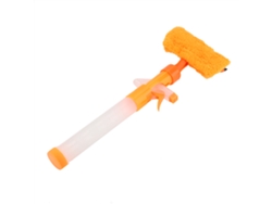 Paño de microfibra para limpiar cristales con cepillo y pulverizador, multifuncional para el hogar y el coche (naranja)