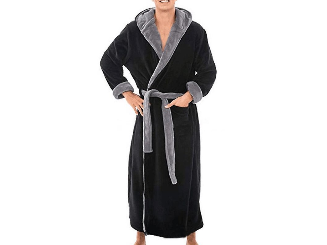Traje De Baño De Lana Con Capucha Para Hombre, Camisón Largo Cil