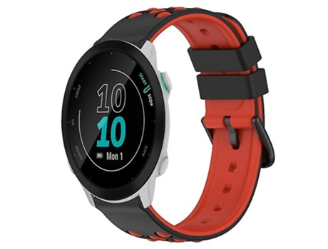 Correa Smartwatch Para Garmin Forerunner 55 20Mm Negro-Rojo VENISYMLIS