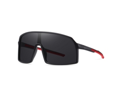 Gafas de ciclismo de montaña Gertiz polarizadas UV400 para uso doméstico y para mujer (negro y rojo)