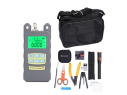 Kit De Reparación De Fibra Óptica Con Medidor De Potencia, Localizador Visual De Fallos (vfl), Pelacables Y Adaptadores Fc Sc.