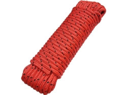 Cuerda De Polipropileno 8 Mm X 20 M Roja Con Hilo Negro, Carga De Rotura 632 Kg