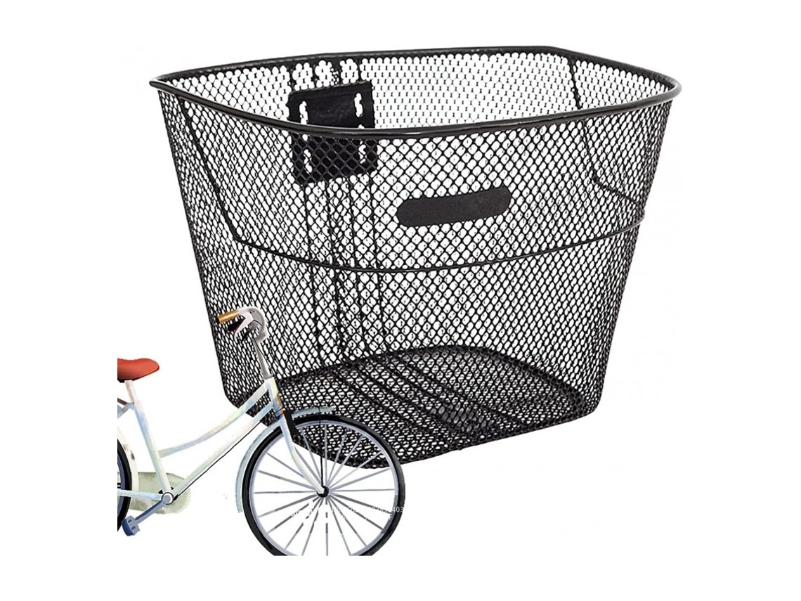 Cesta de bicicleta desmontable Cesta delantera de metal Cesta de manillar de metal ajustable en altura