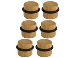 Tapon De Puerta De Madera Adhesivo Protector Para Suelos Y Paredes - Pack De 6 Unidades