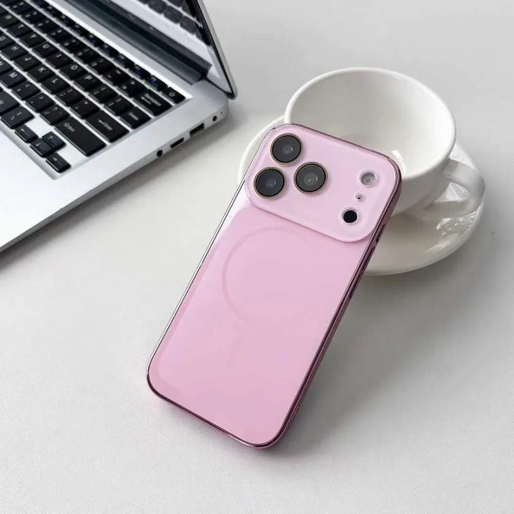 (iphone 16 Pro, Rosa) Funda Protectora Magnética Magsafe Para Iphone, Compatible Con Carga Inalámbrica.