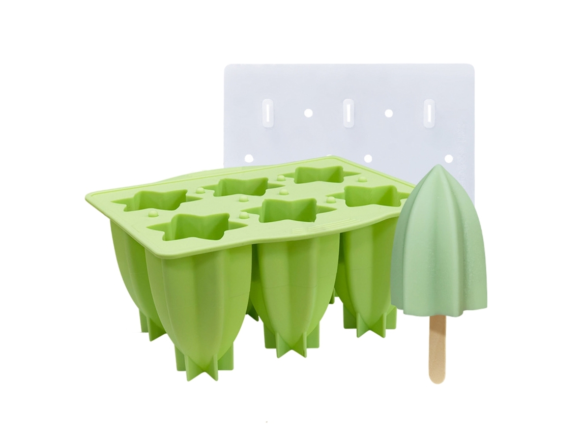 Molde De Silicona Para Helados Y Paletas, 6 Cavidades, Sabor A Carambola, Con Tapa, Para Hacer Tú Mismo.