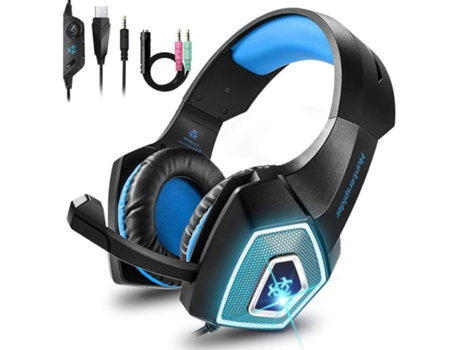 Auriculares para juegos para Ps4 Xbox One Requiere adaptador/S/X Cancelación de ruido y auriculares con luz LED para BISBISOUS