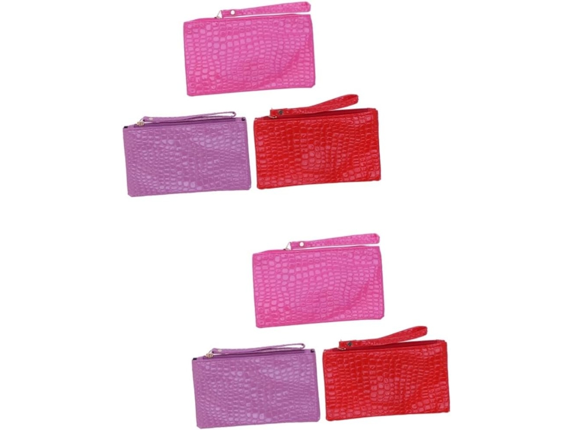Conjunto De 6 Piezas Para Mujer: Bolso De Mano, Neceser, Colores Surtidos (rosa Y Rojo), Ideal Para La Noche.