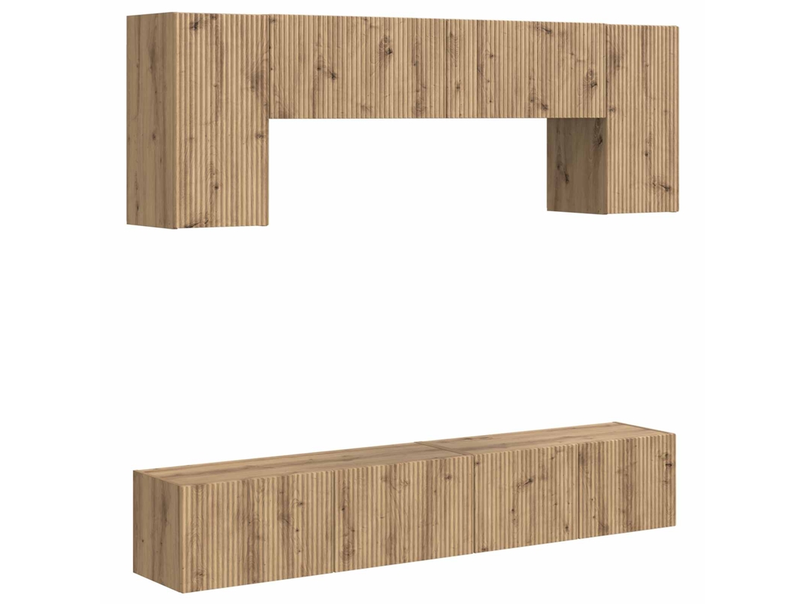 Conjunto de 5 piezas de soporte para TV de pared, roble, Sonoma, MAISON EXCLUSIVE