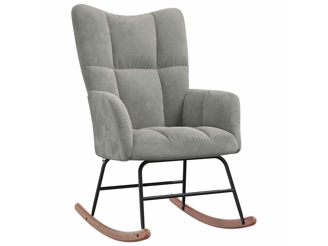 Maison Exclusive - Silla Mecedora De Terciopelo Gris Claro