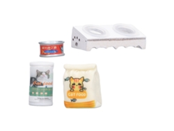 Ats-plato De Comida Para Gato En Miniatura Sin Tóxicos 1/12 Accesorio De Mascota Para Casa De Muñecas Jardín Cocina A