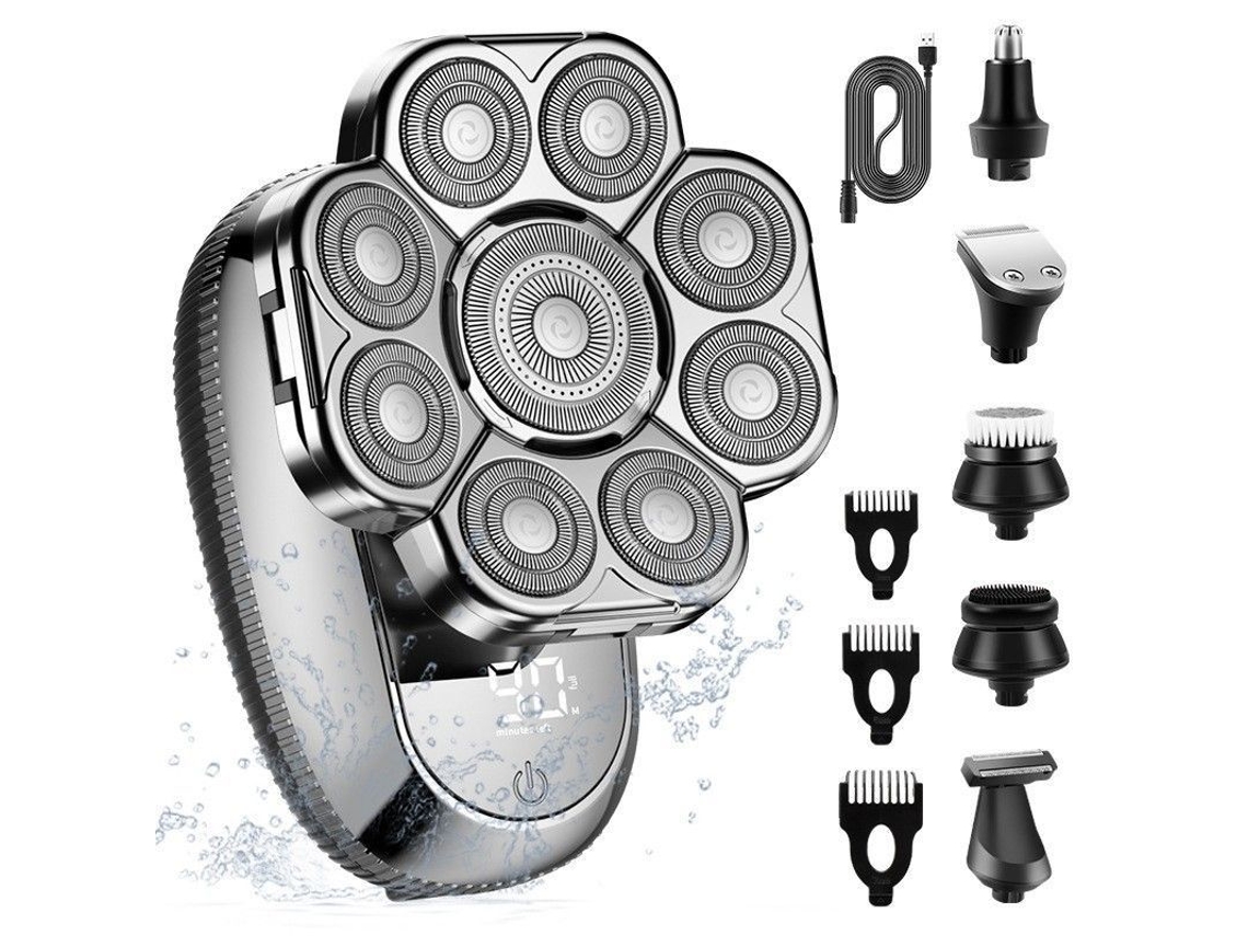 Recortadora De Cabeza Flotante 9d Para Hombre, Kit De Aseo 6 En 1, Resistente Al Agua Ipx7, Pantalla Led Inteligente.