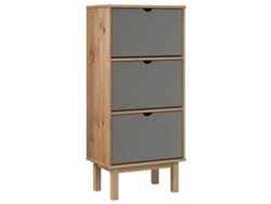 Zapatero VIDAXL Gris Madera de pino (55 x 35 x 120 cm)