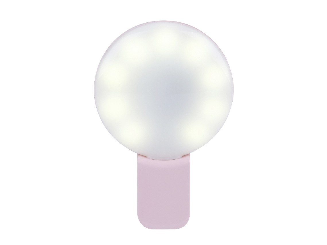 Mini Anillo De Luz Para Selfie Recargable Clip Led De Luz De Relleno Para Smartphone Rosa
