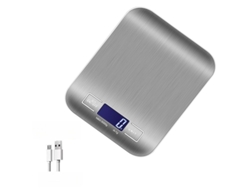 Balanza Digital De Acero Inoxidable De Alta Precisión Para Alimentos (capacidad: 5 Kg - Precisión: 1 G) Bisel Blanco Czhhmart