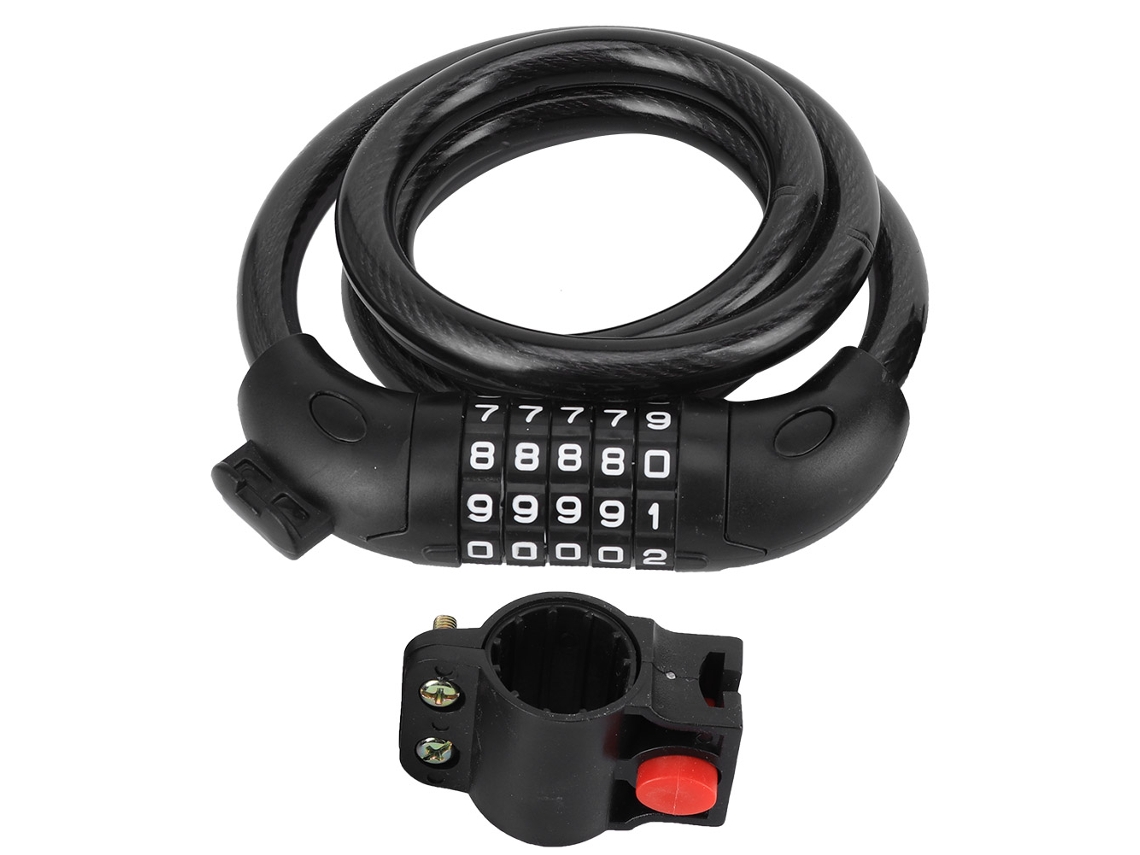 Candado eléctrico para bicicletas de montaña, fijo, portátil, antirrobo con código, sin marca.