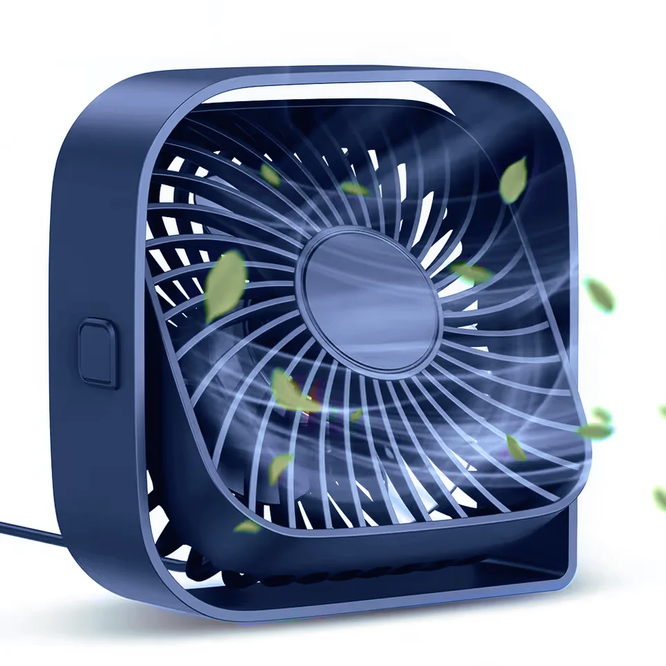 Ventilador (azul), Funcionamiento Silencioso, Rotación De 360°, Potente Flujo De Aire, Alimentado Por Usb.