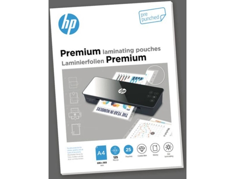 Bolsa de laminación HP Premium A4 perforado (125 Mícrones)