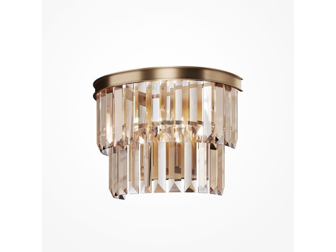 Aplique de pared Maytoni Revero de metal dorado y cristal E14 40w