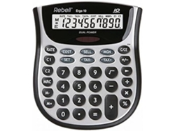 Calculadora de escritorio Rebel Ergo de 10 dígitos con pantalla LCD negra