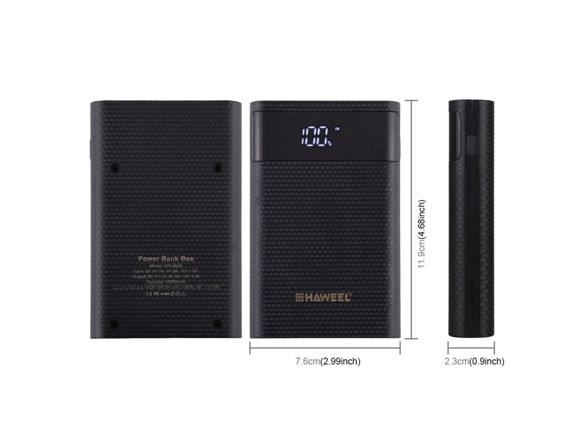 Caixa De Power Bank Diy Com Bateria De Lítio, Saída Usb E Indicador Para Celulares Portátil