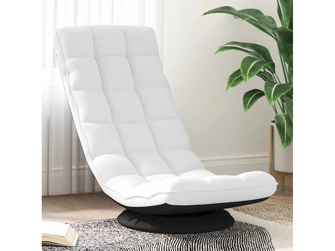 Sillón | Silla Giratoria De Suelo De Tela Blanca 70x51x79 Cm