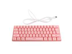 Teclado mecánico para juegos Baoj-2026 RGB de 61 teclas iluminadas en rosa con teclado USB