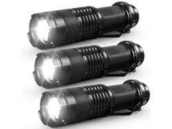 Mini linternas de 3 paquetes Linterna LED brillante con clip 3 modos Linternas de emergencia compactas y potentes resistentes al zoom YEMAESRE