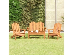 Conjunto Lounge 4 Peças Jardim Adirondack Acácia Maciça Dkd Home Decor