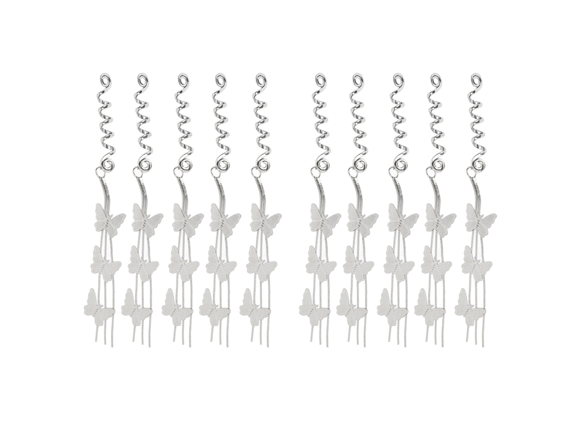 10pcs Joyas De Pelo Mariposas Plateadas Para Trenzas Y Dreadlocks