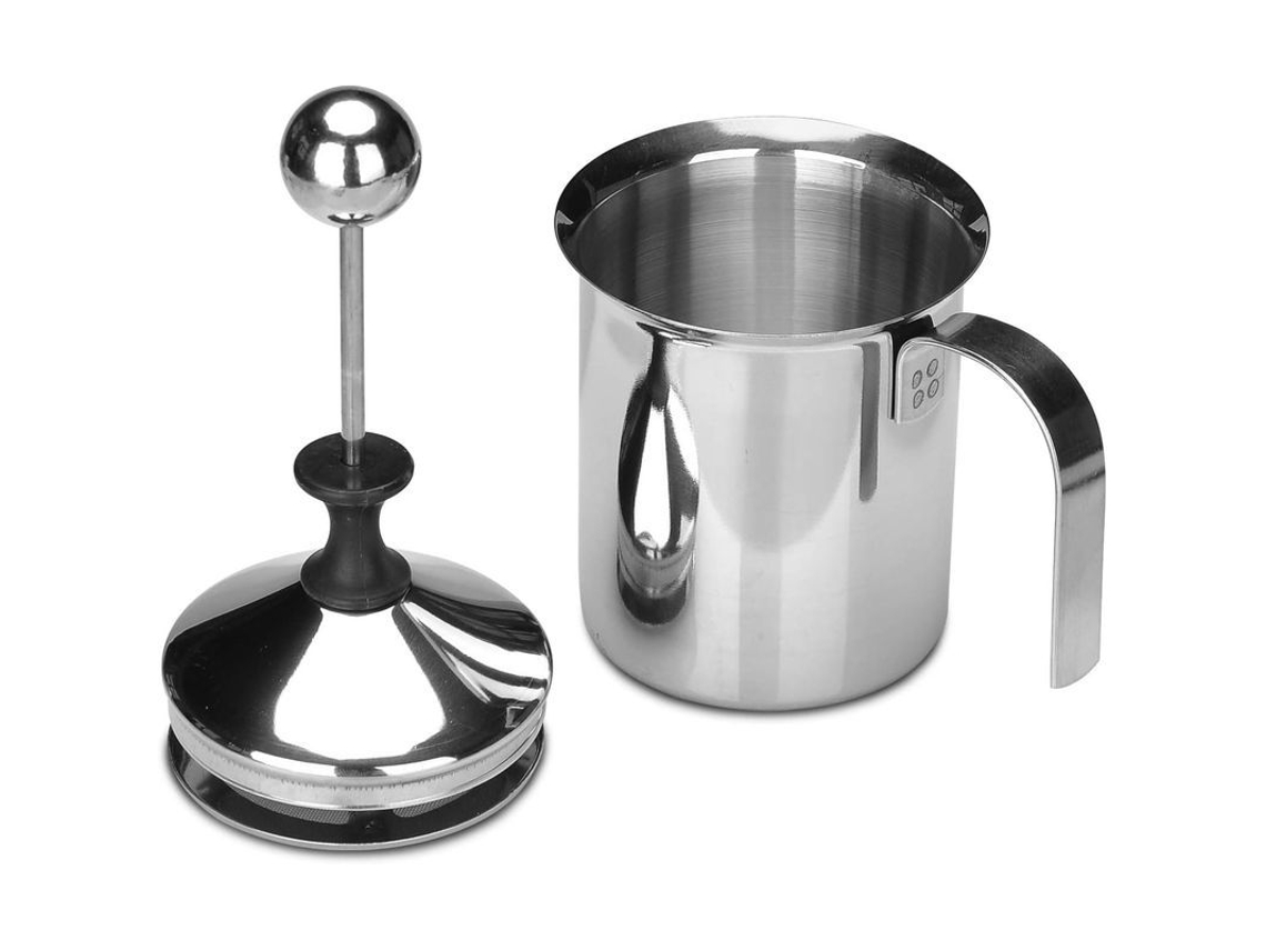 Espumador de leche de acero inoxidable, 400 ml, para café, con marca.