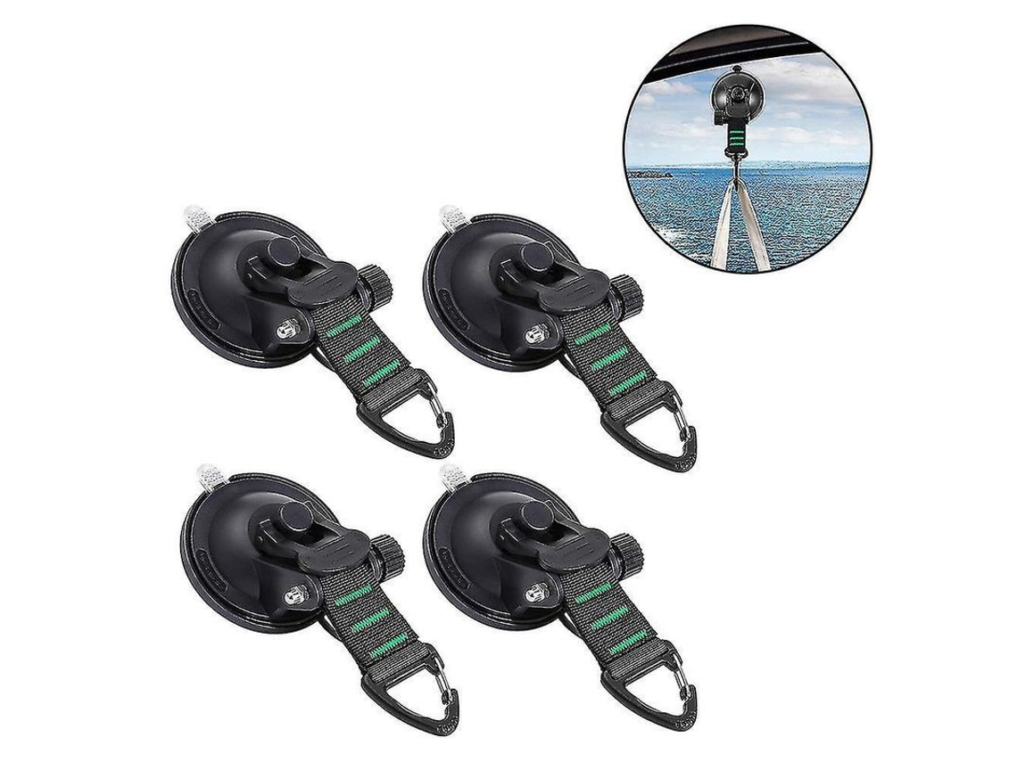 4 Ventosas Con Ganchos Para Coche Camping, 22lbs De Succión, Material Pvc De Alta Calidad