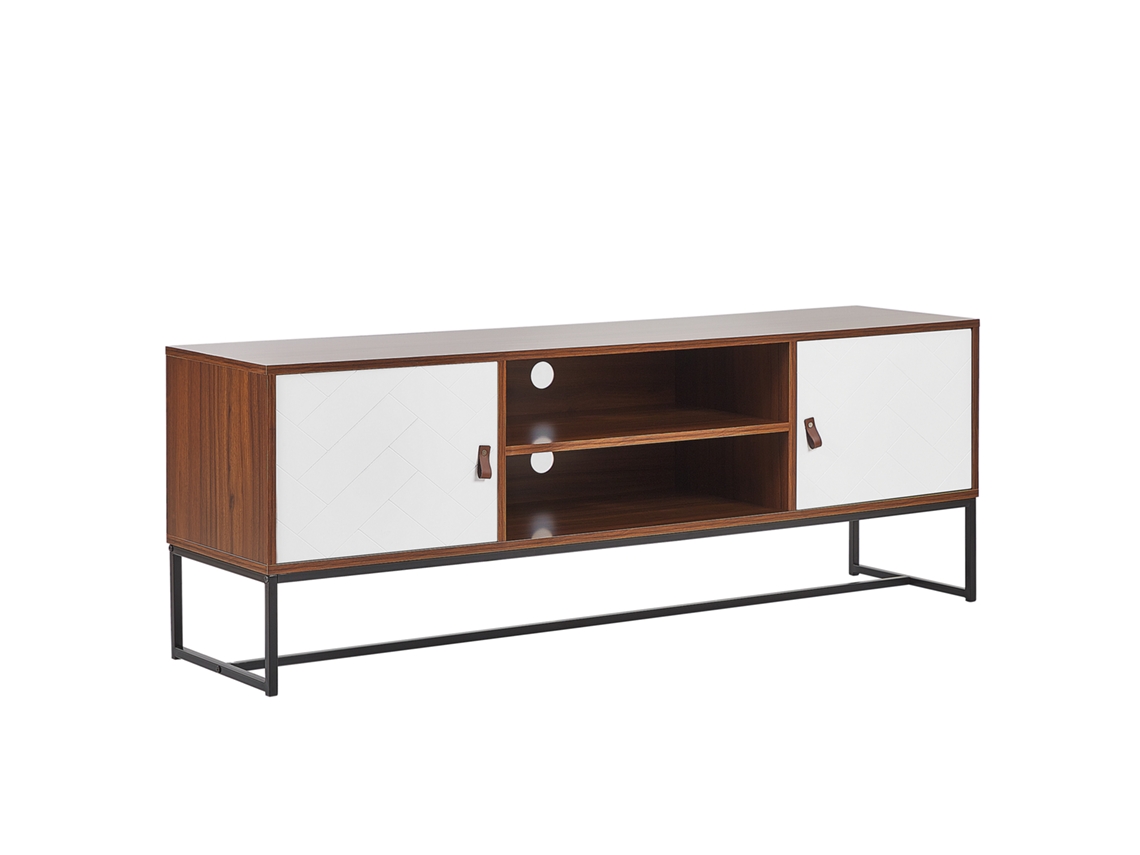Mueble TV BELIANI Nueva de MDF Blanco 150x40x55