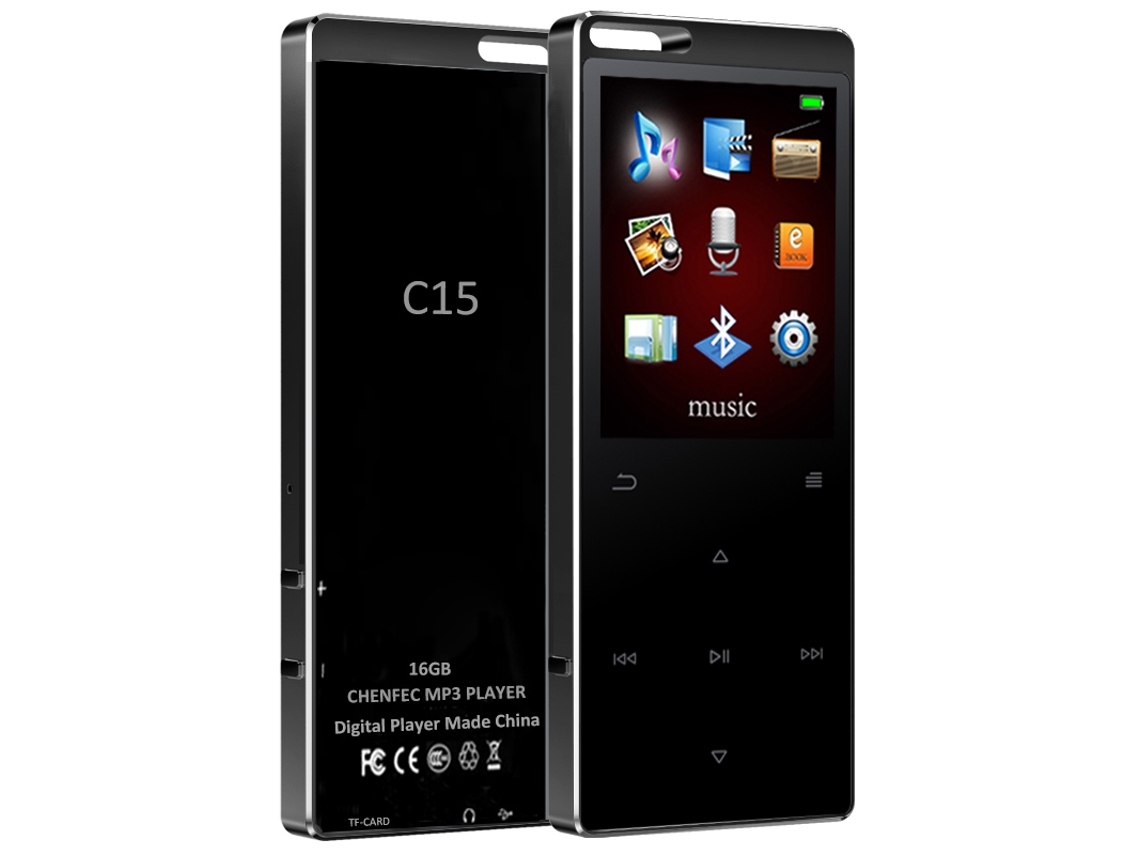 MP3 YIZHOOD (64G)Reproductor de música sin pérdidas con tecla táctil Bluetooth Podómetro de pantalla táctil Ebook Metal negro
