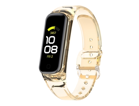 Correa de reloj inteligente para Samsung Galaxy Fit 2 SM-R220 Decoloración ligera de TPU (amarillo)