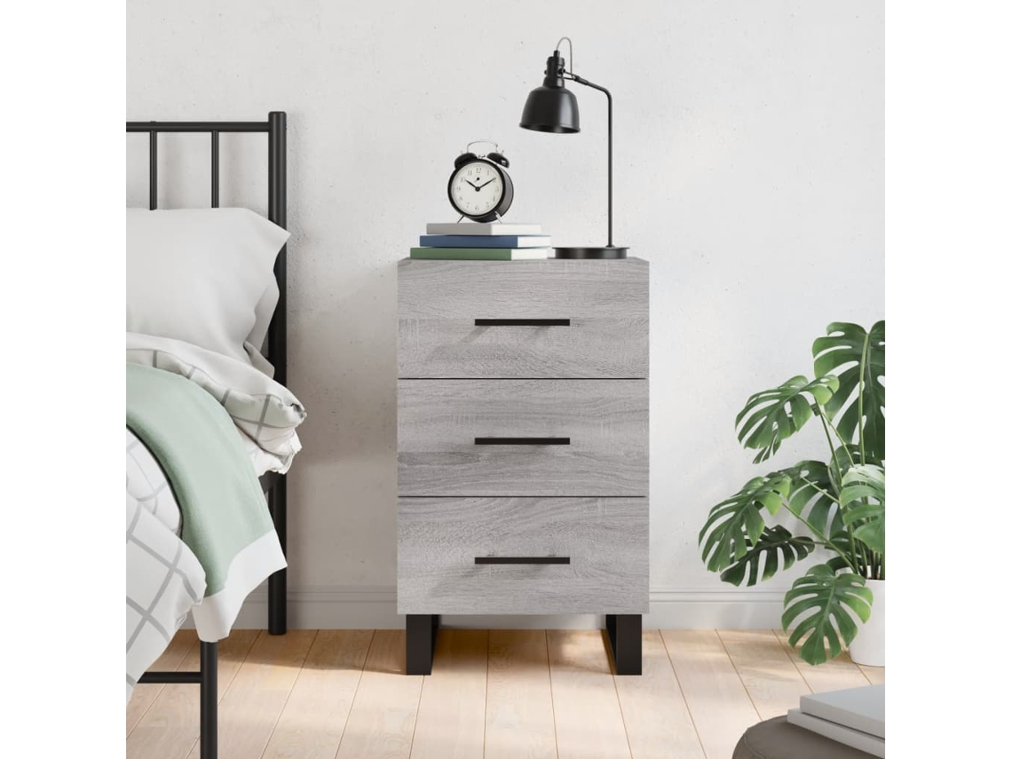 Mesita de Noche 40X40X66 Cm Derivados Madera Gris Sonoma