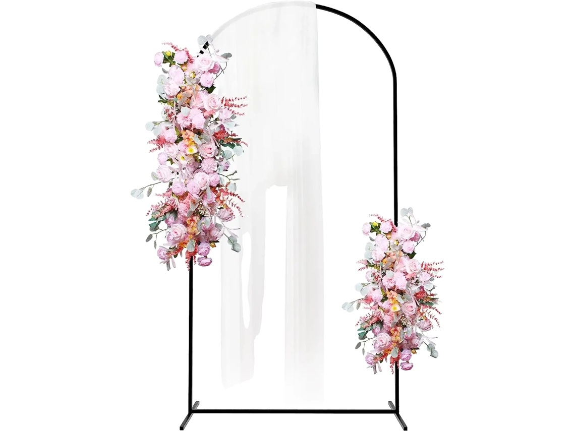 Arco de metal, construcción duradera, ideal para eventos, negro, altura 1,8 m (70,8 pulgadas)