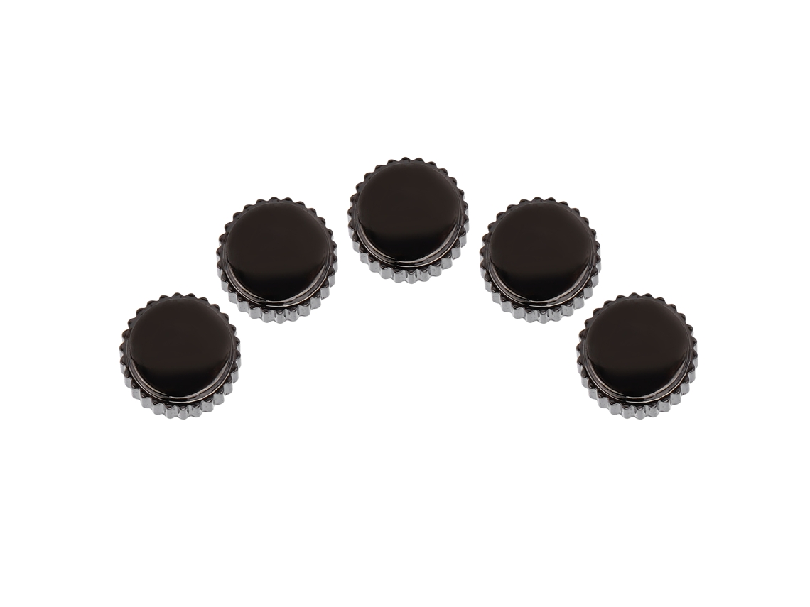 5pcs Corona Reloj Acero Repuesto Piezas Reparación Accesorios Negro 4mm