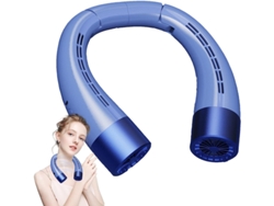 Ventilador portátil, 5 velocidades, batería de larga duración, aire fresco envolvente de 180°, azul Yizhood