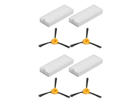 Juego de cepillos laterales de filtros 4X para piezas de herramientas y accesorios de aspiradora Conga Slim 890