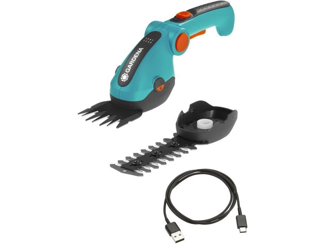 Kit Cisaille A Gazon Comfortcut Li + Bush Cutle Blade - 3,6 V/3,0 AH - Proteção das lâminas de cabos USB -C - 9888-20