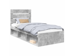 Maison Exclusive - Estructura De Cama Concreto 90 X 200 Cm Madera De Pino Macizo