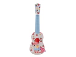 Ats-juguete De Ukulele Simulado Con 4 Cuerdas Ajustables, Instrumento Musical Portátil, Diseño Cartoon, Color Rosa