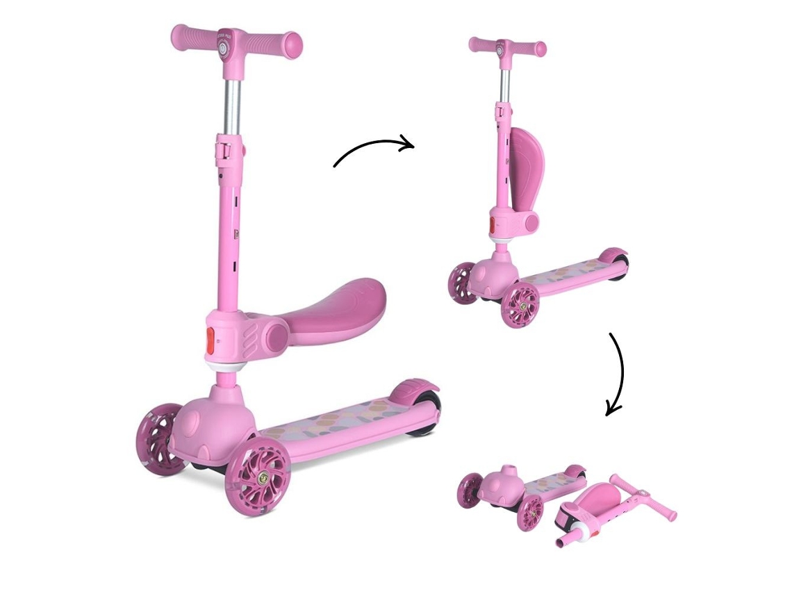 Patinete infantil rosa Lorelli Jetster Plus con asiento plegable
