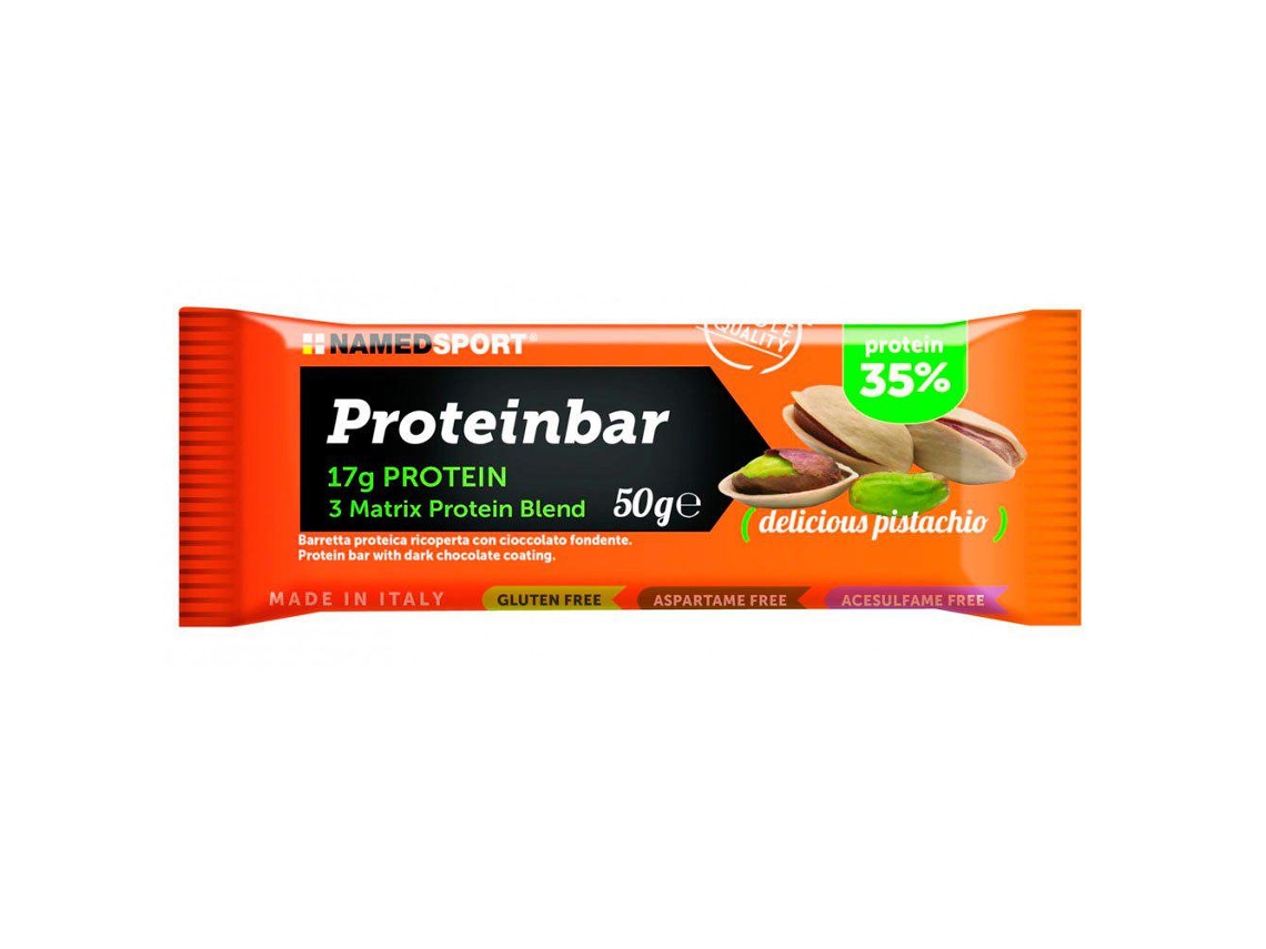 Barrita Proteína NAMEDSPORT Proteinbar Delicious Pistachio (50g)