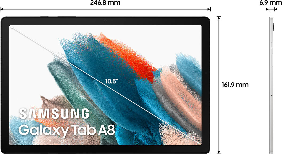 Tablet SAMSUNG Galaxy Tab A8 (10.5'' - 64 GB - 3 GB RAM - Wi-Fi - Plateado)