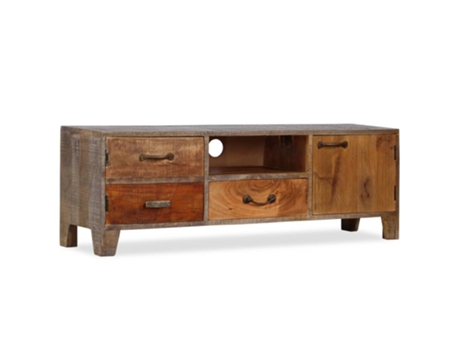 MAISON EXCLUSIVE Mueble para TV de madera maciza vintage 118x30x40 cm